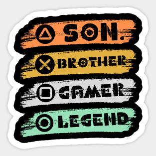 Son Brother Gamer Legend Sticker